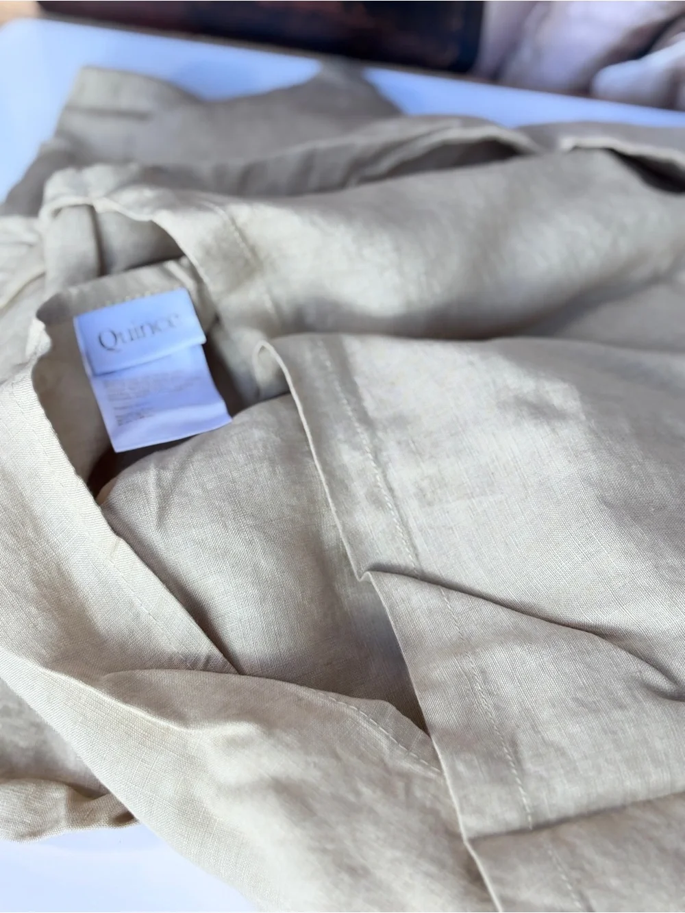 Quince European Linen Sham Set Toffee Standard Size NWT